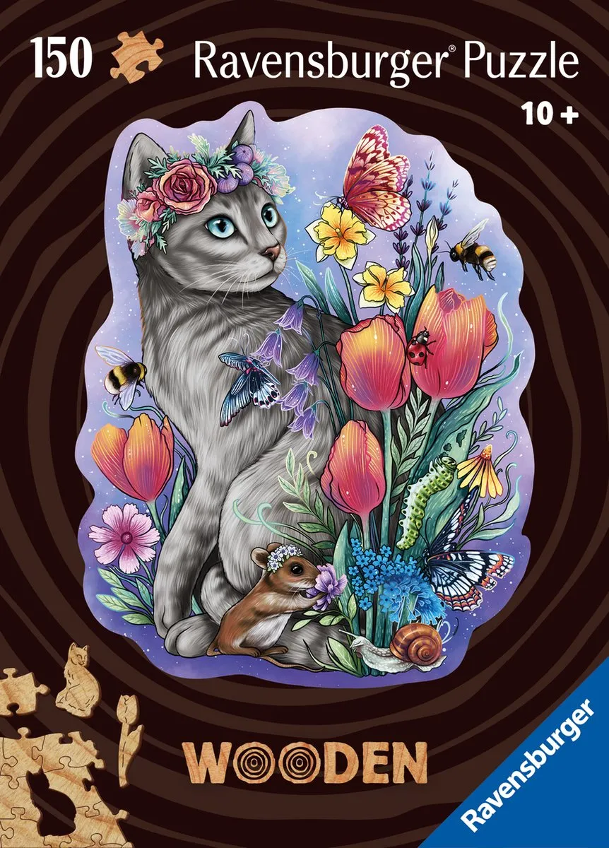 Ravensburger Lovely Cat Houten Puzzel 150 Stuks - Multicolor