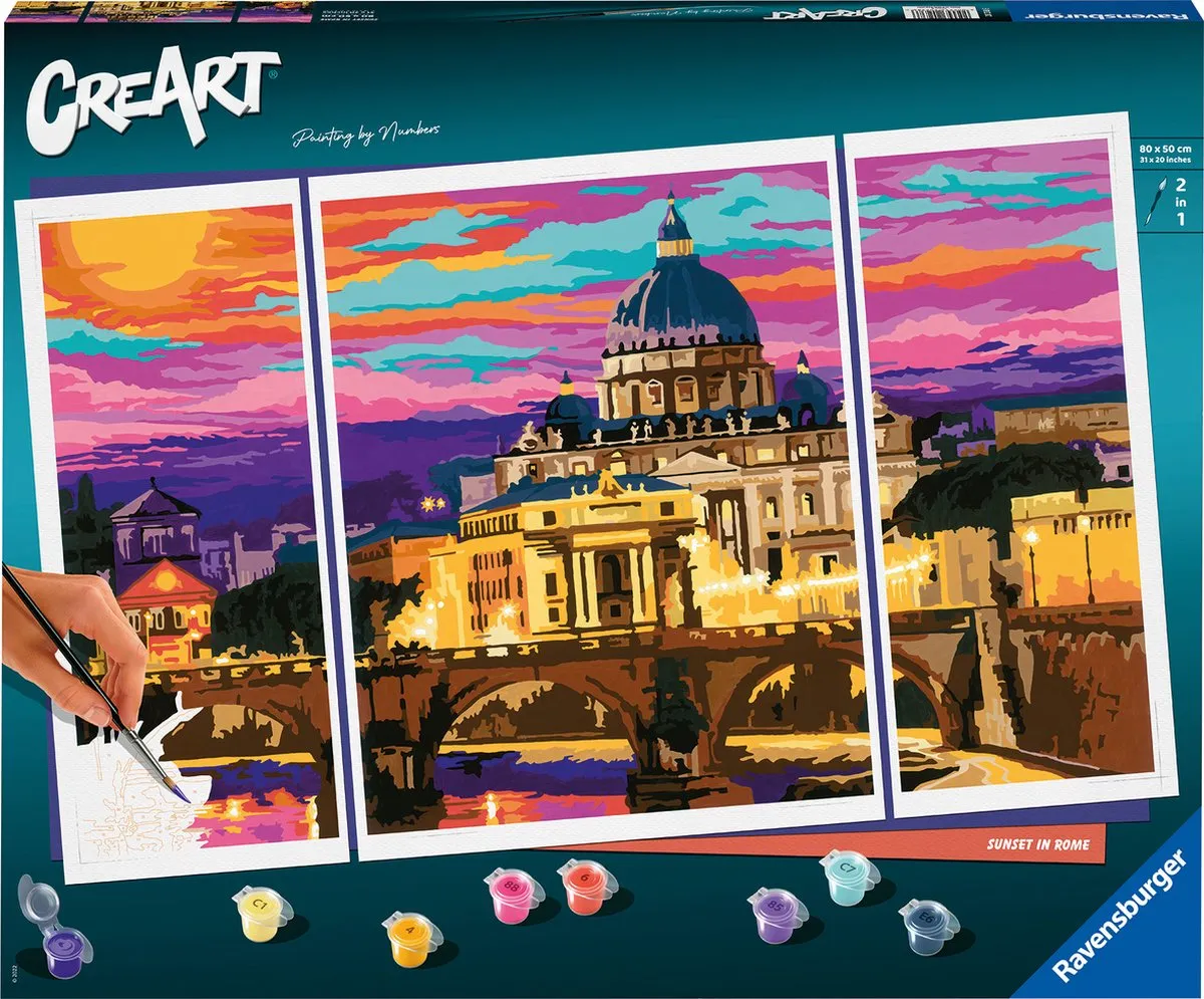 Ravensburger CreArt Sunset in Rome Schilderen op nummer - 15 Kleuren