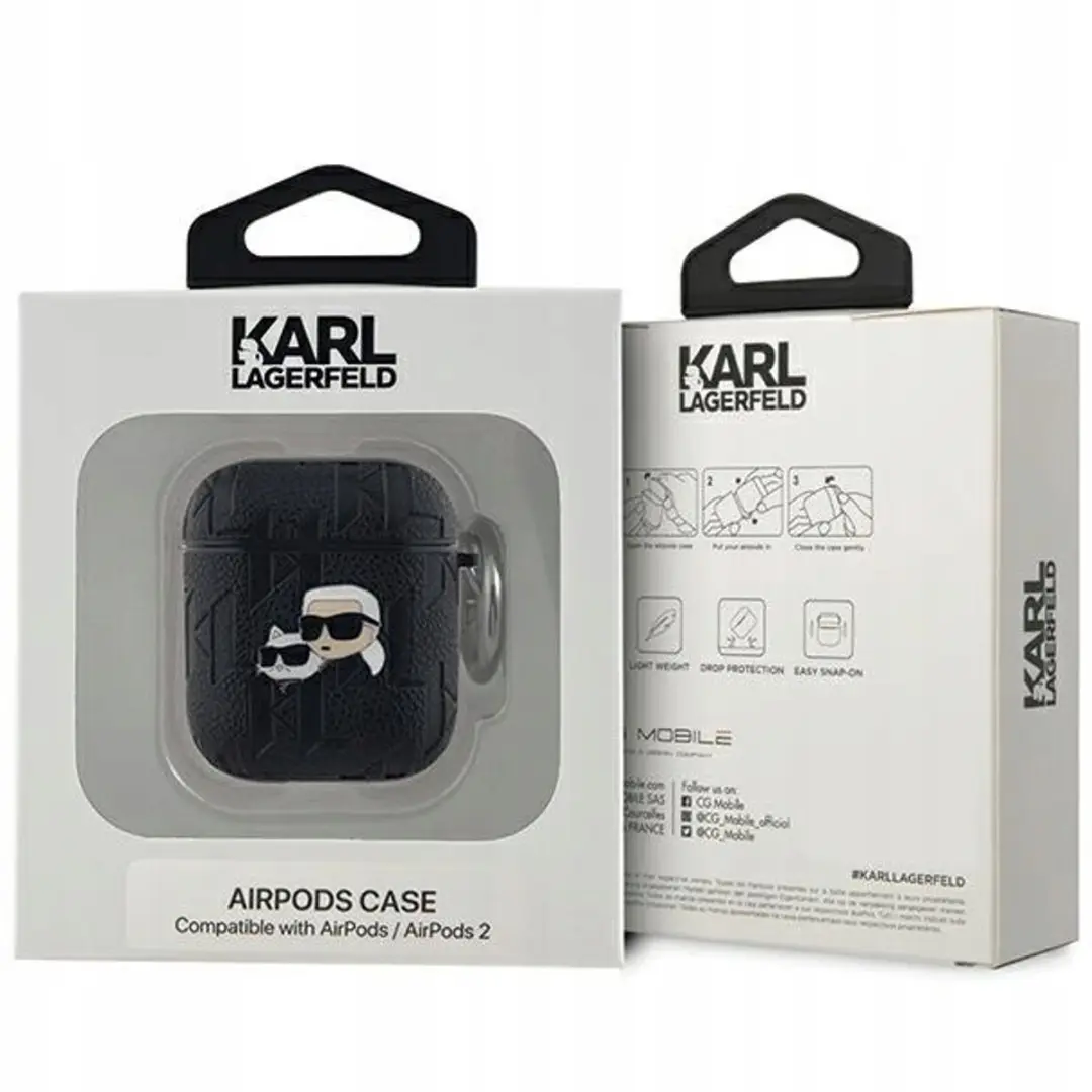 Karl Lagerfeld AirPods Hoesje KLA2PGKCPK - Zwart