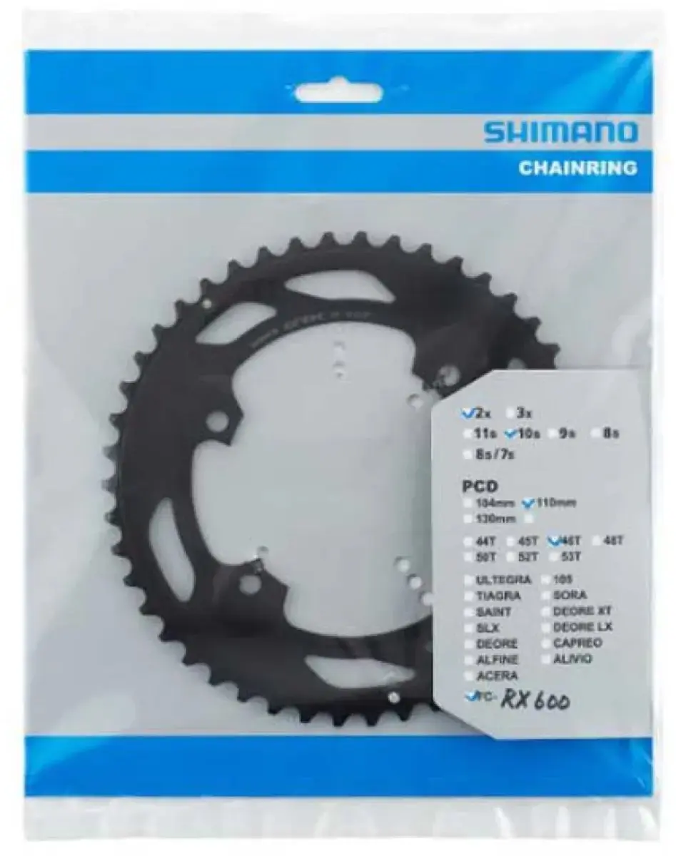 Shimano FC-RX600-10S Kettingblad 46-30T - Zilver - afbeelding 3 van 3