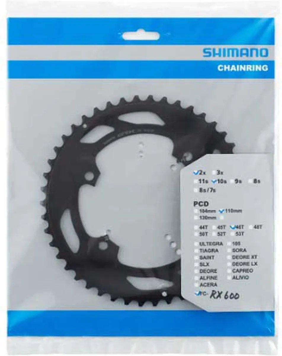 Shimano FC-RX600-10S Kettingblad 46-30T - Zilver - afbeelding 2 van 3