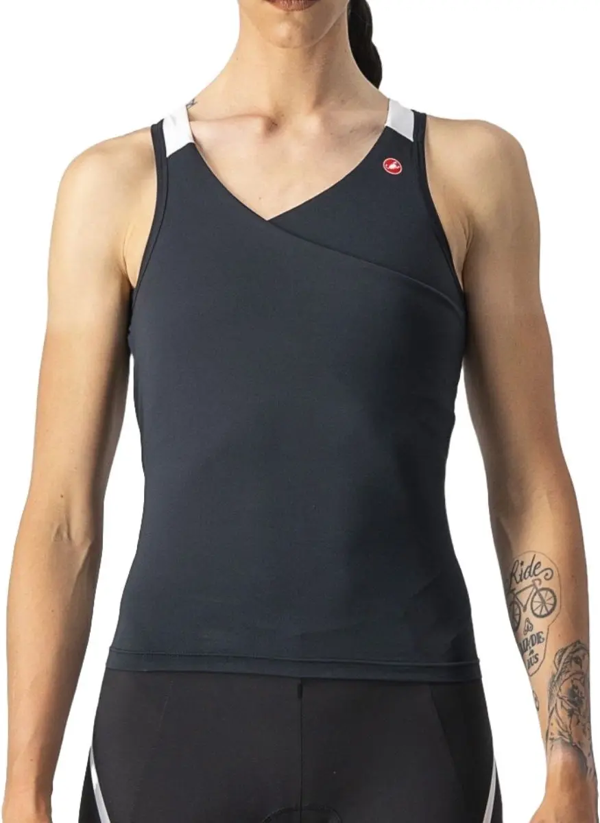 Castelli Fietsshirt mouwloos Dames Zwart Wit