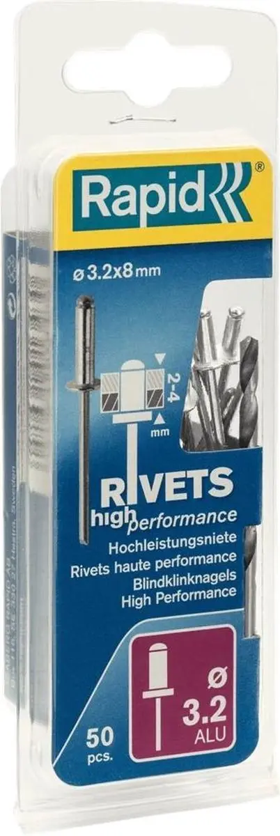 Rapid High Performance Klinknagel 5000383 - 50 Stuks - Ø3.2 x 8mm - Wit