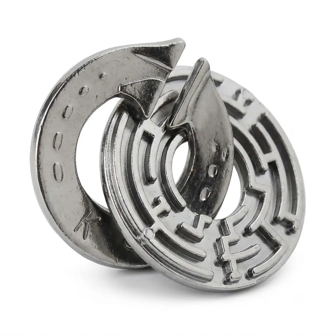 Zwarte metalen breinbreker puzzel 14+ hersenkraker denkspel ontgrendel puzzel ri