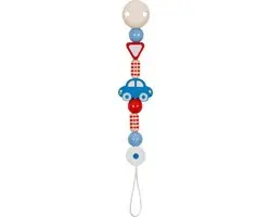 Goki Baby Fopspeenketting: AUTO'S L21cm, hout