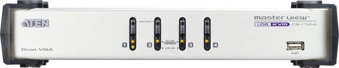 Aten CS1744 4-Poorts KVM Switch - Zilver