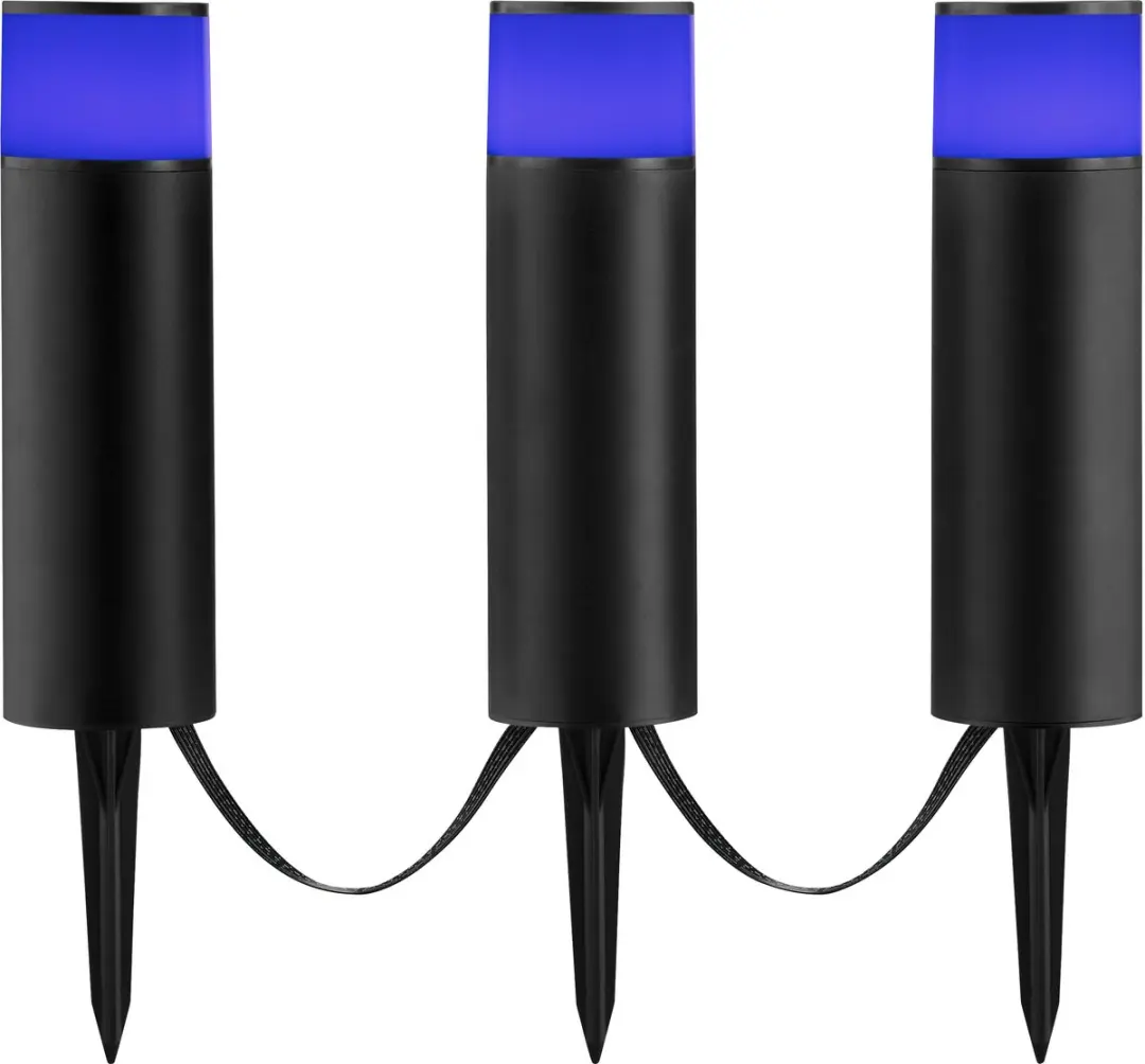 Brilliant Dody Slimme Buiten Spike Lampen Set - 3x 8.5W RGB/CCT - IP44 - Zwart