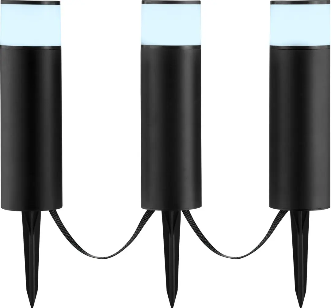 Brilliant Dody Slimme Buiten Spike Lampen Set - 3x 8.5W RGB/CCT - IP44 - Zwart
