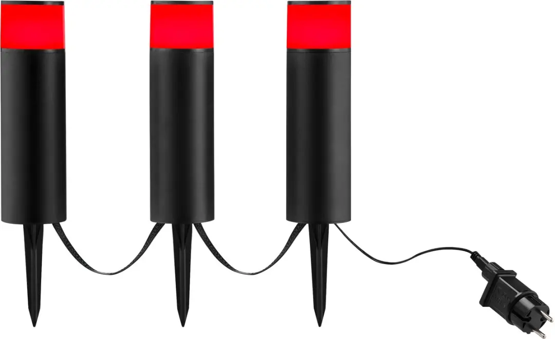 Brilliant Dody Slimme Buiten Spike Lampen Set - 3x 8.5W RGB/CCT - IP44 - Zwart - afbeelding 6 van 6