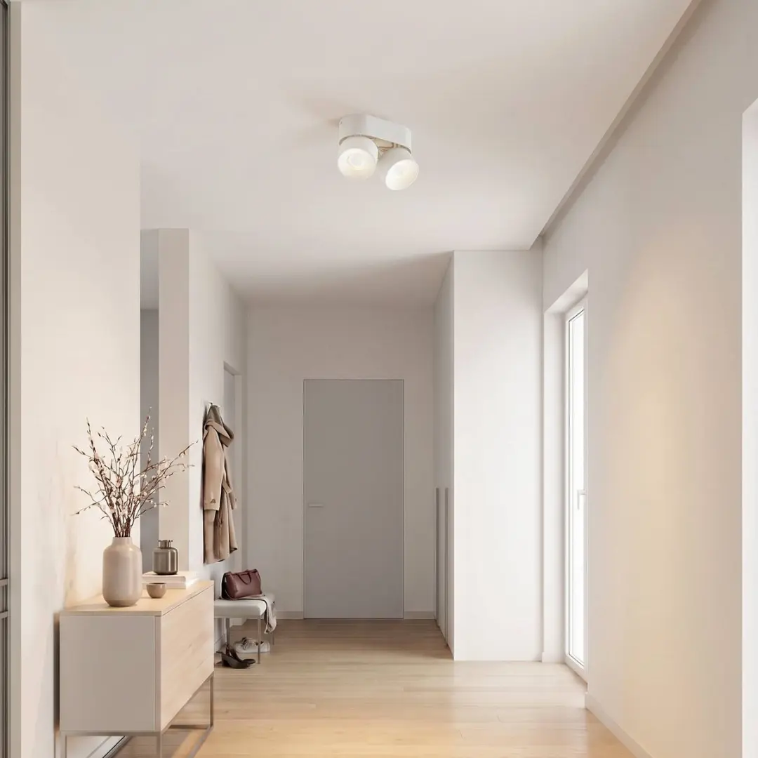 PRIOS Downlight 2-lichts GU10 10W - Wit - afbeelding 5 van 6
