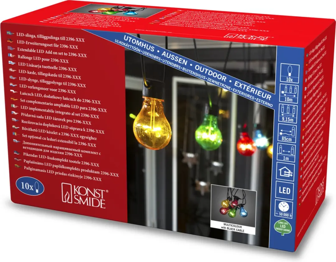 Konstsmide 2397 Feestverlichting - 10 LED Snoer 80cm - 24V - Multicolor - afbeelding 5 van 6