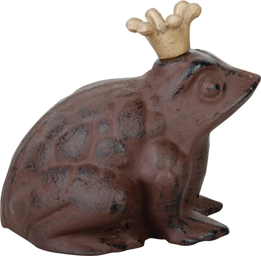Esschert Design Kikkerkoning Groot Gietijzer Tuinbeeld - Bruin/Goud - afbeelding 2 van 3