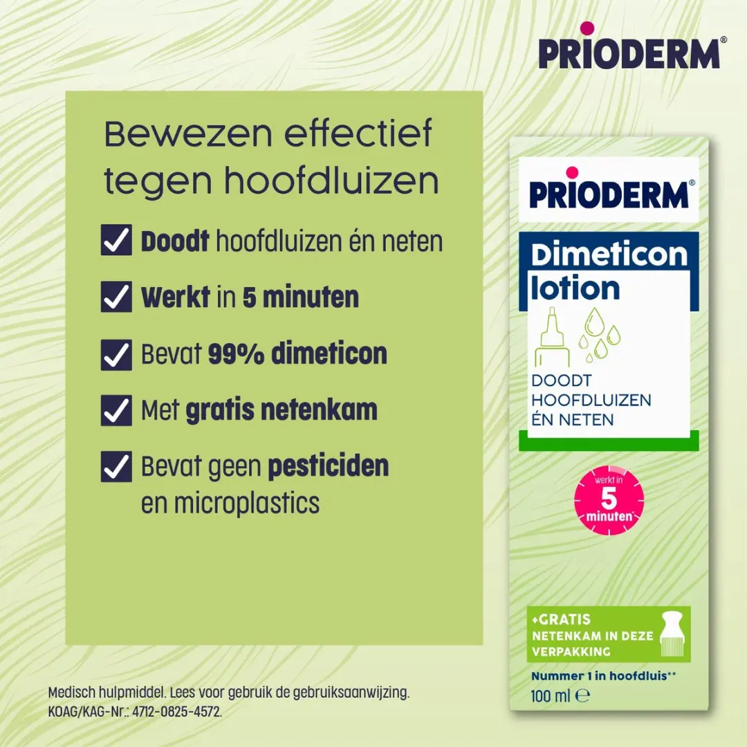 Prioderm Dimeticon Anti Luis Lotion 100ml - Incl. Netenkam - afbeelding 3 van 6