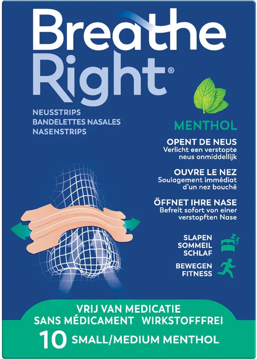 Breathe Right Menthol Neusstrips Small/Medium