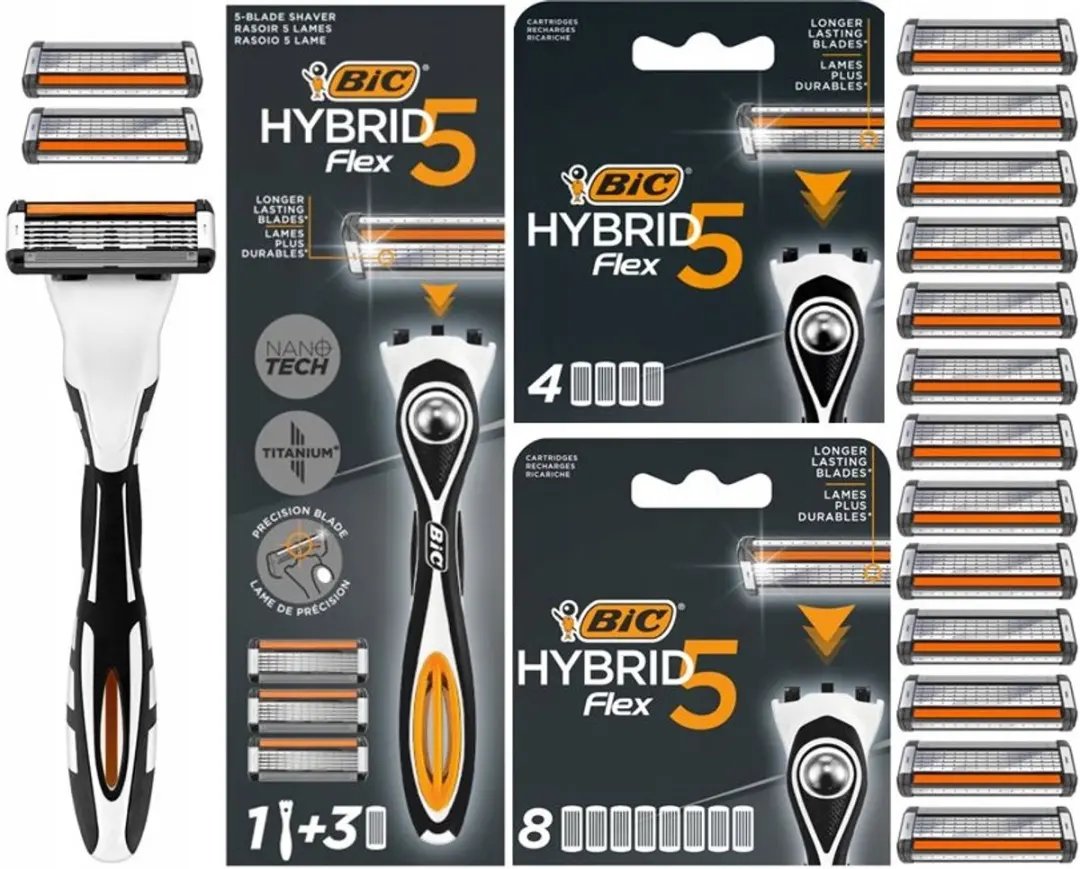 BIC Hybrid 5 Flex Scheermes Heren + 15 Navullingen