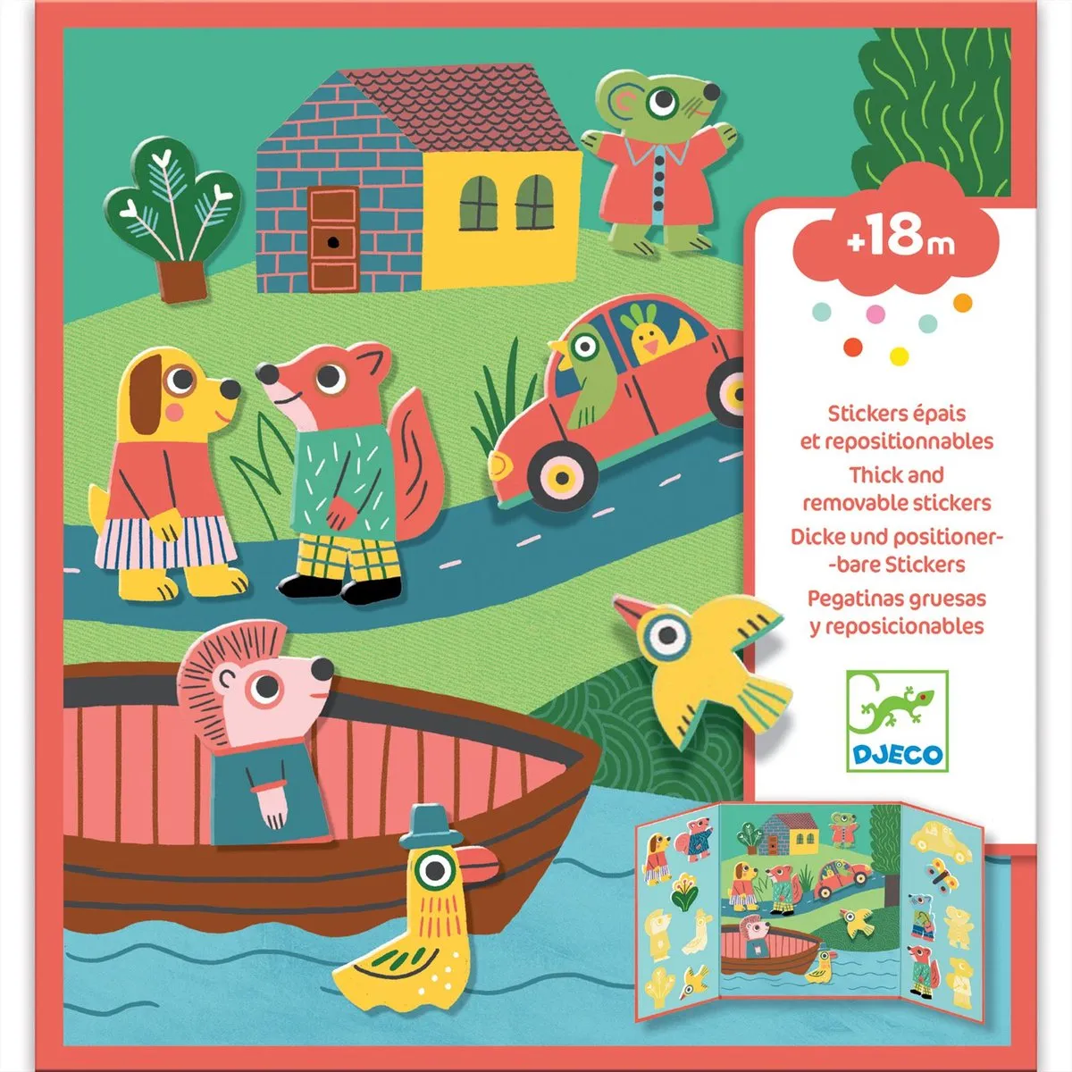 Djeco Herbruikbare Dierenstickers Multicolor - 13 Stuks - afbeelding 6 van 6