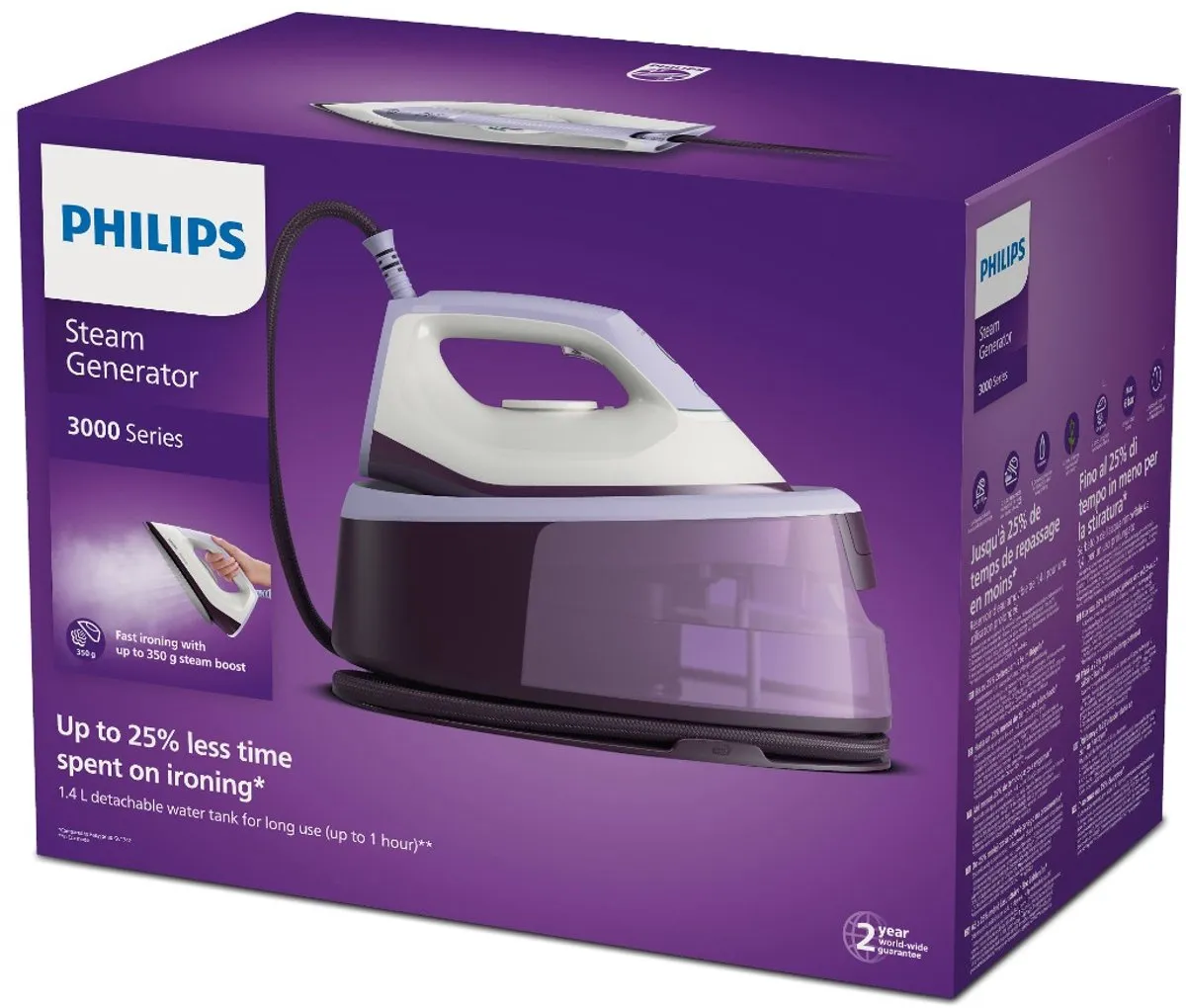 Philips 3000 Series PSG3000/30 Stoomgenerator 1.4L - Paars/Wit