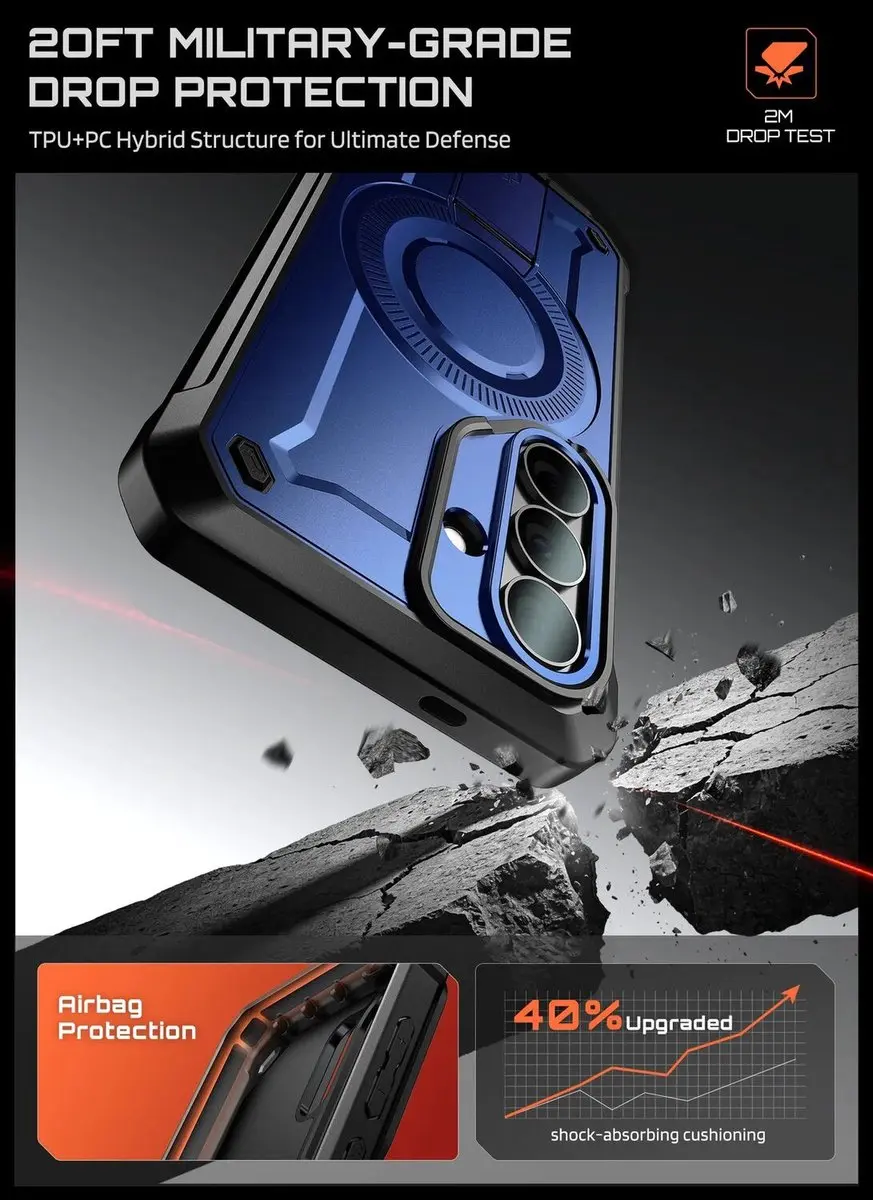 Supcase Unicorn Beetle Mag Pro Hoesje - Blauw - MagSafe - afbeelding 5 van 6