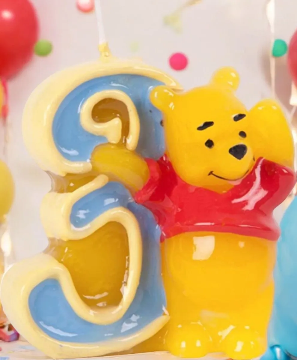 Disney Winnie de Poeh Taartkaars nr 3 - 1 Stuk