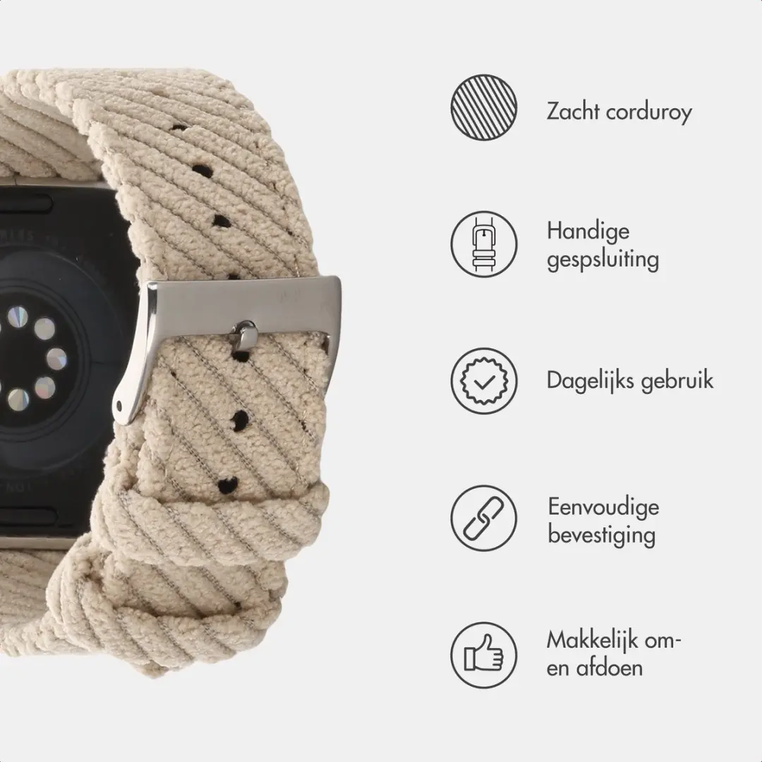 Imoshion Corduroy Bandje Apple Watch 42mm - Beige