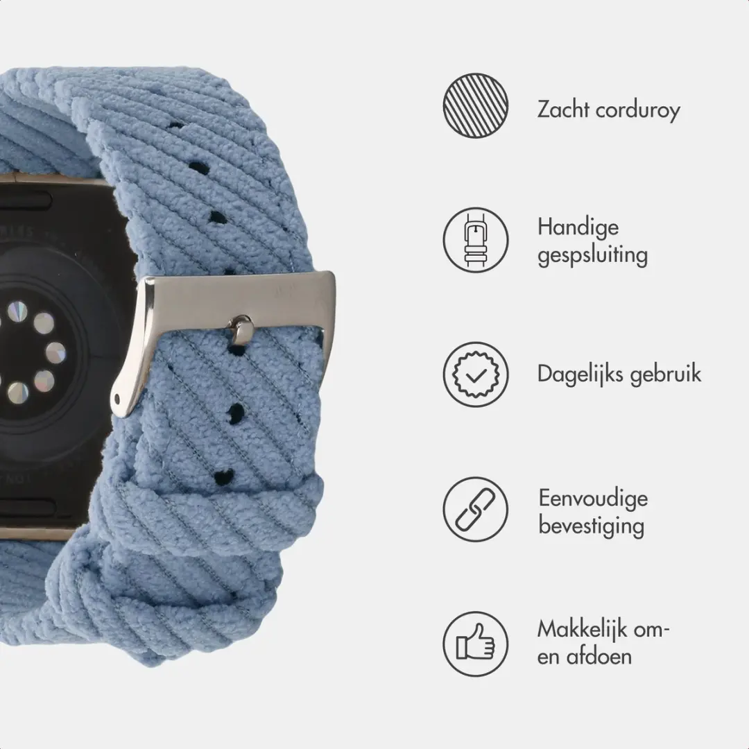 Imoshion Corduroy Bandje Apple Watch 42mm - Lichtblauw