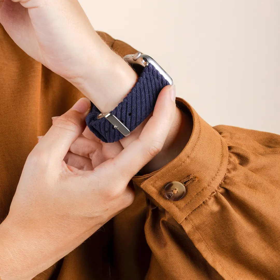 Imoshion Corduroy Bandje Apple Watch - 44/45/46/49mm - Donkerblauw