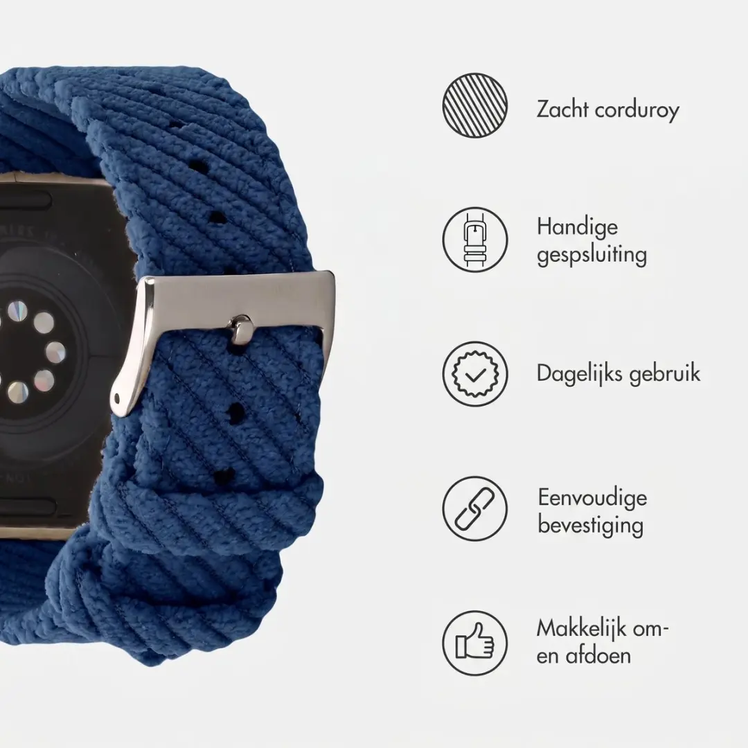 Imoshion Corduroy Bandje Apple Watch - 44/45/46/49mm - Donkerblauw