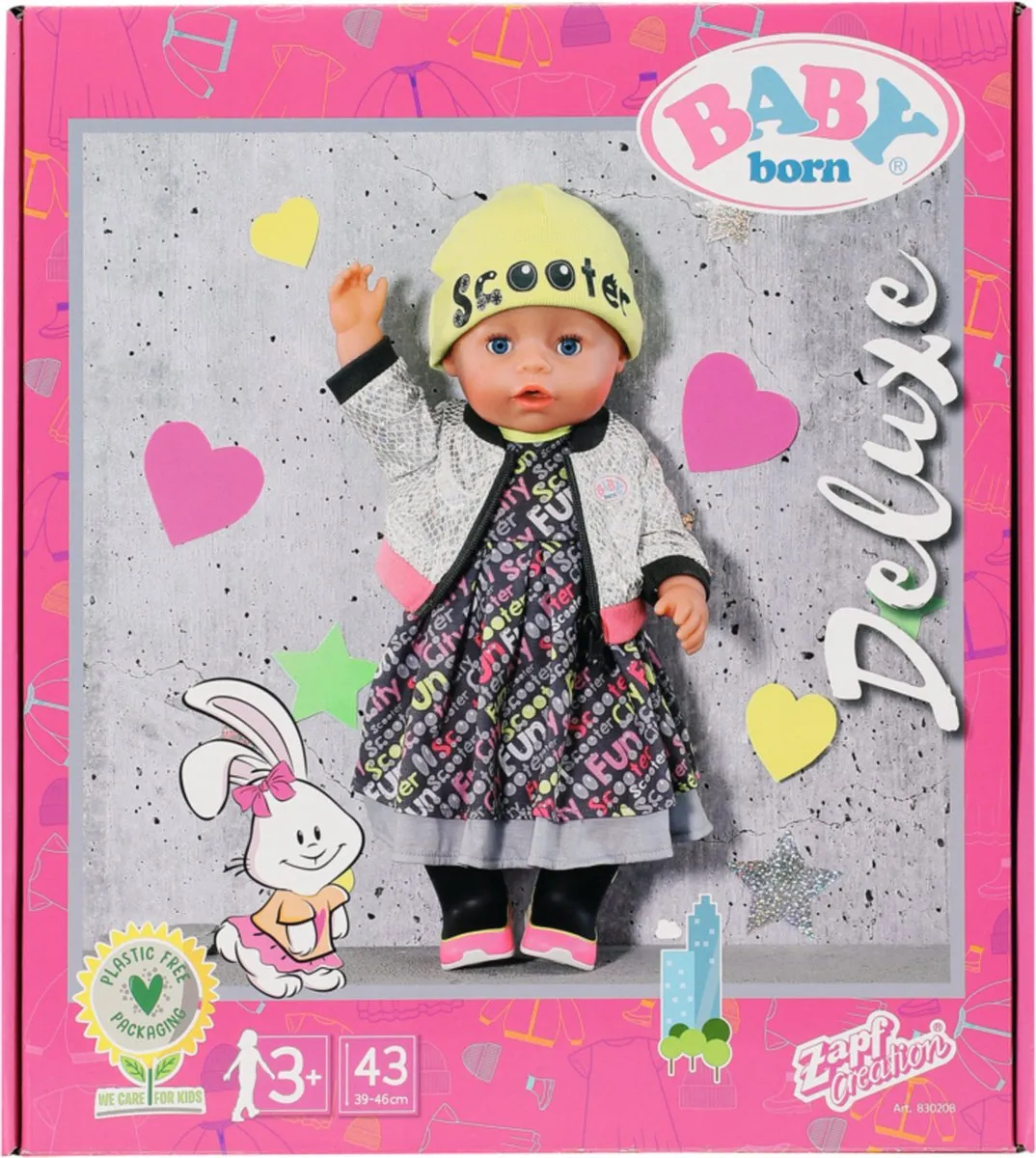 Baby Born City Deluxe Style 43cm Pop - Jurk Laarzen Muts Multicolor