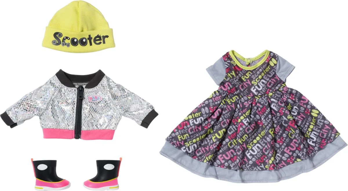 Baby Born City Deluxe Style 43cm Pop - Jurk Laarzen Muts Multicolor
