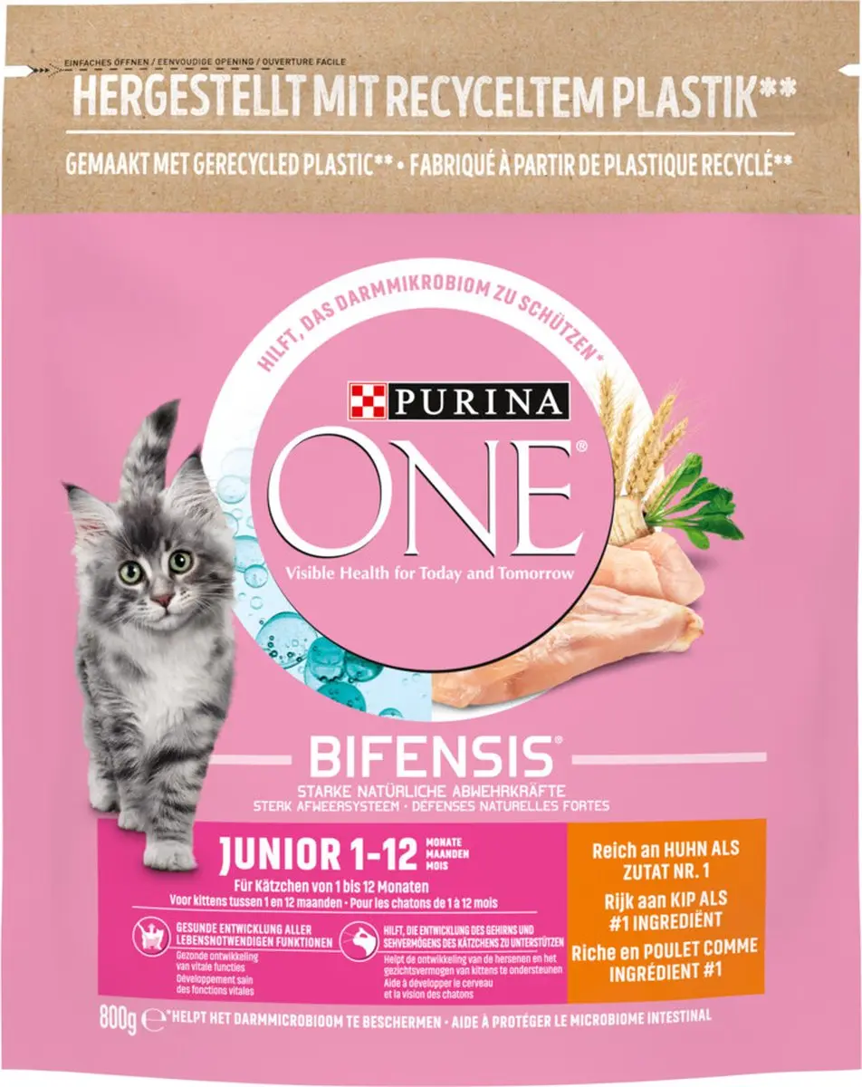 Purina ONE Junior Kip 800g - 4 Stuks