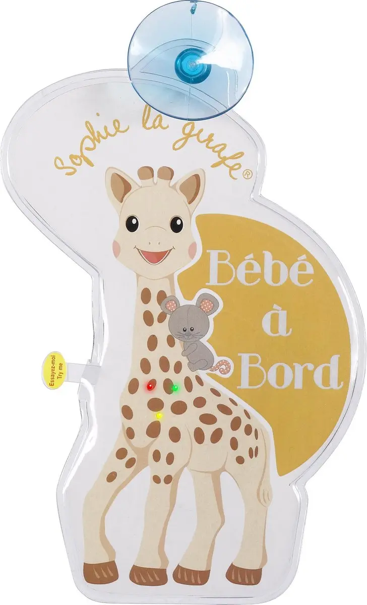 Sophie de Giraf Baby on board kaart geel