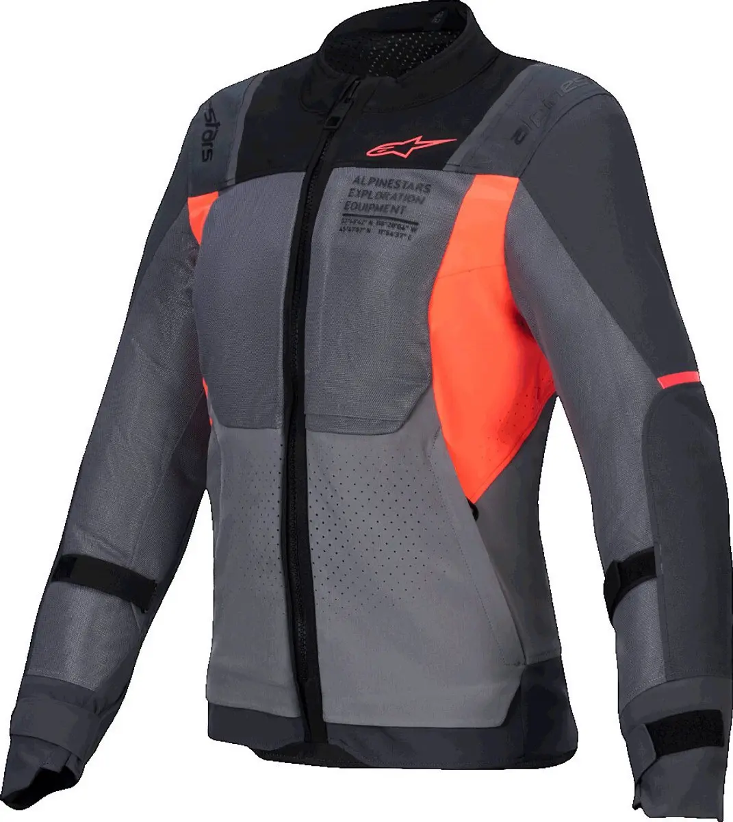 Alpinestars Stella ST-2 Air Deep Grijs Donkergrijs Fluo Coral Dames Motorjas