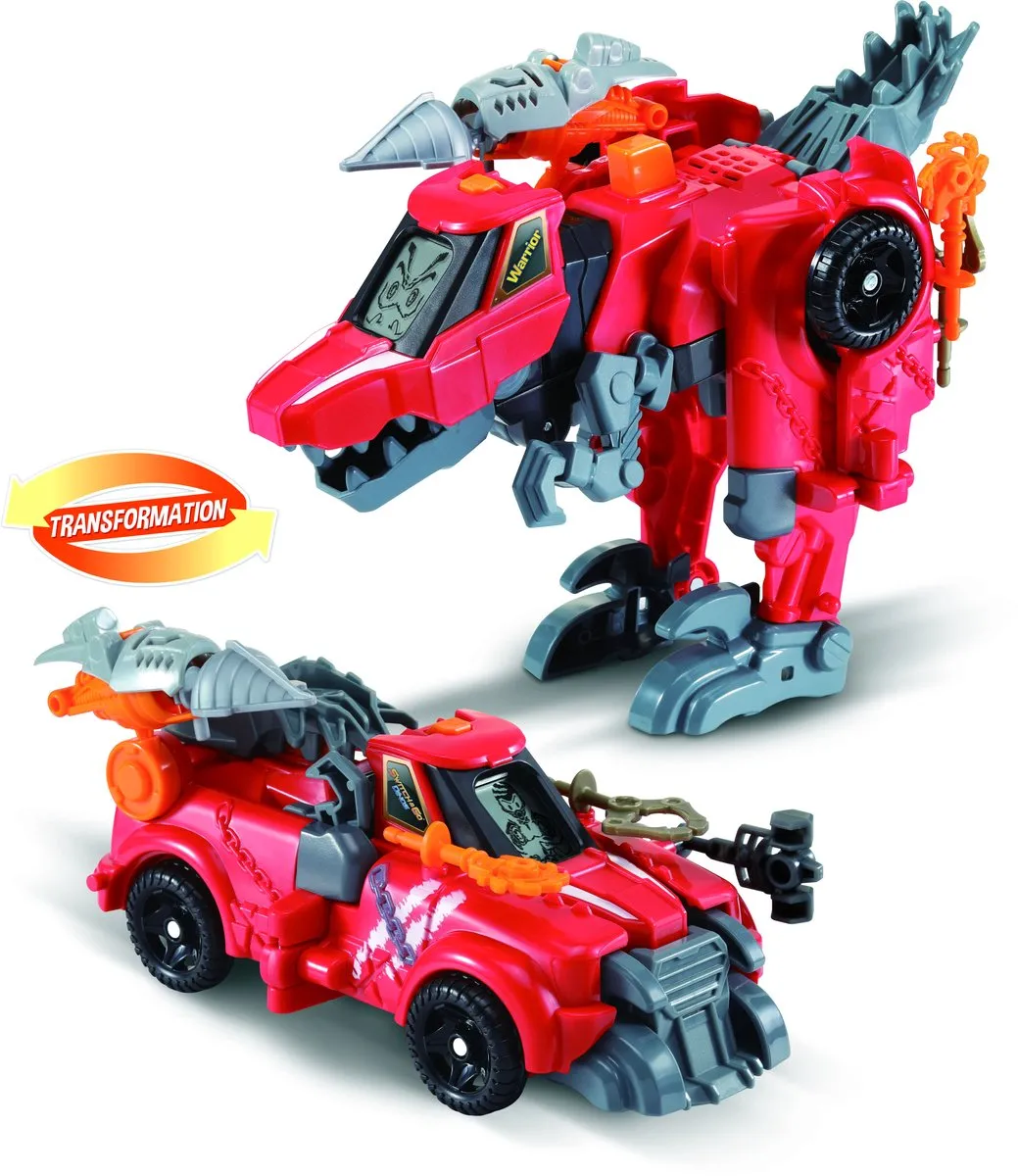 Vtech Transformers Switch & Go Dinos Warrior Super Velociraptor - Rood