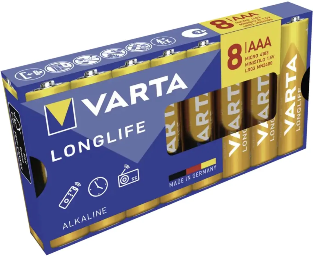 Varta VARTA Longlife AAA Pack 8 AAA batterij (potlood) Alkaline 1200 mAh 1.5 V 8