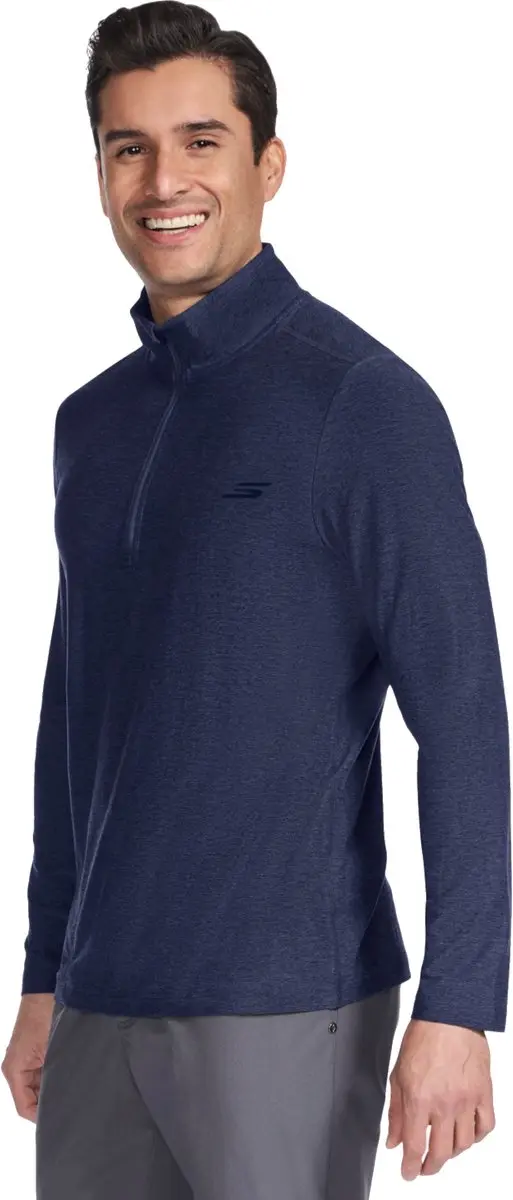 Skechers GoDri All Day 1/4 Zip Sweatshirt M - Marineblauw