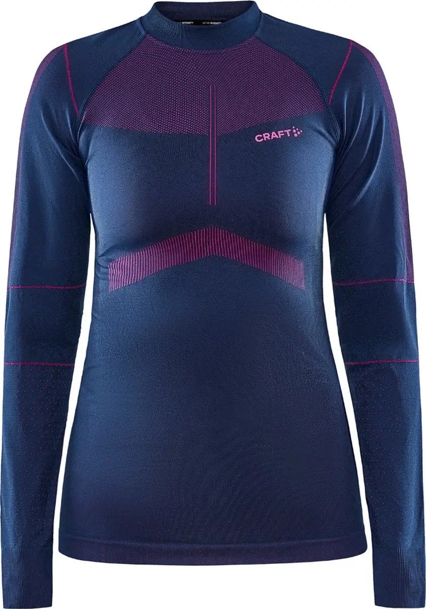Craft Active Intensity CN LS Dames - Sporttruien - donkerblauw/roze - Vrouwen