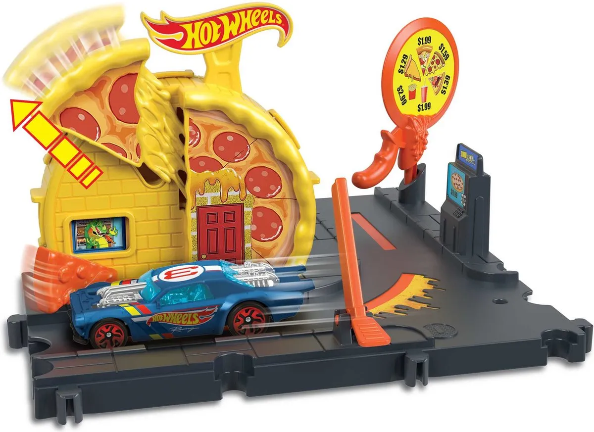 Mattel Hot Wheels City Explorer HKX44 Speedy Pizza Pick-Up - Blauw