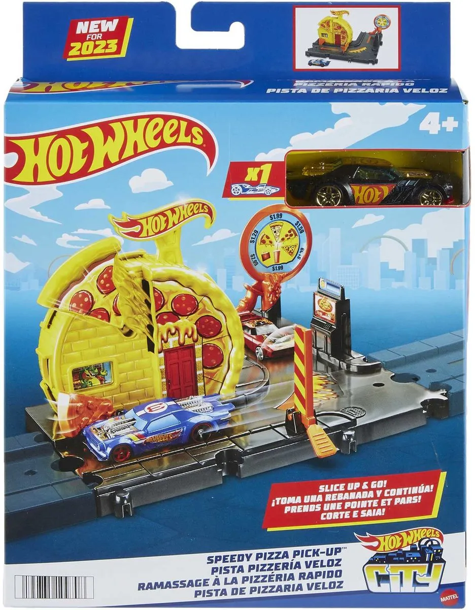 Mattel Hot Wheels City Explorer HKX44 Speedy Pizza Pick-Up - Blauw - afbeelding 6 van 6
