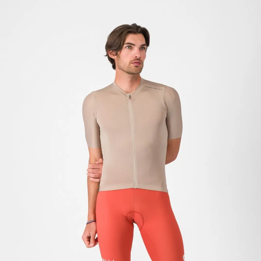 Castelli Espresso 2 Korte Mouw Wielertrui Beige XL Man