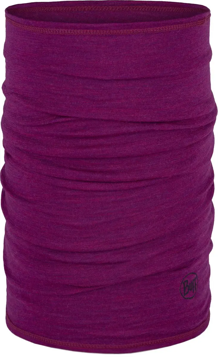 Buff Neckwarmer Lightweight Merino Wool Solid Magenta