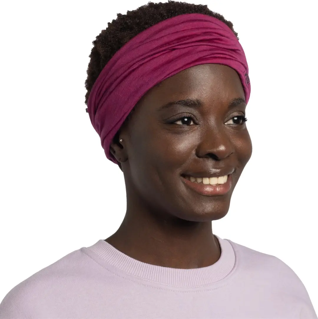 Buff Neckwarmer Lightweight Merino Wool Solid Magenta