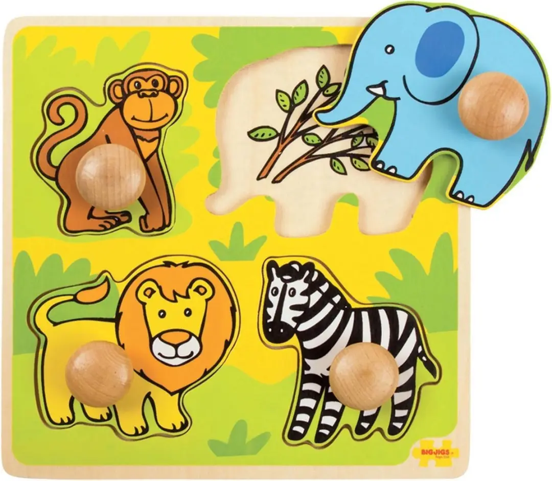 Bigjigs houten knoppuzzel Safari