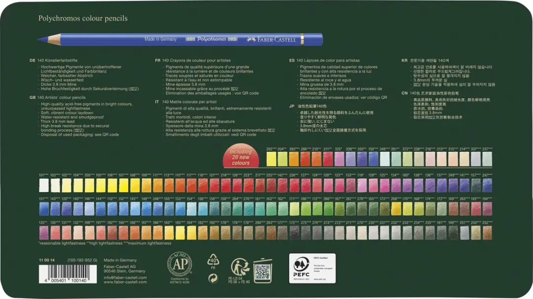 Faber-Castell Polychromos Kleurpotlood 3,8mm - 140 Stuks