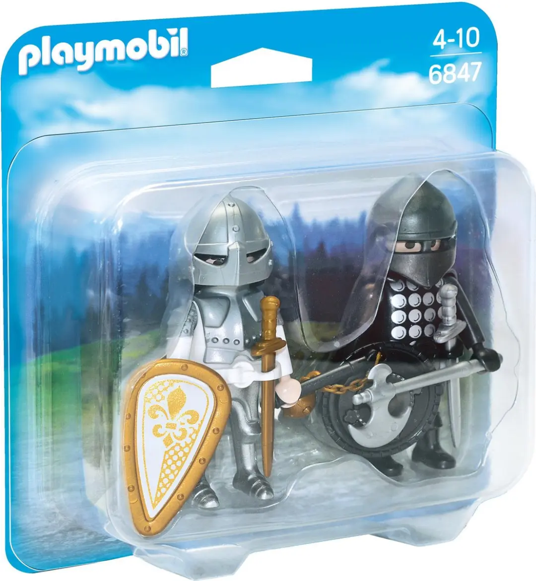 PLAYMOBIL Duopack zwarte en zilveren ridder