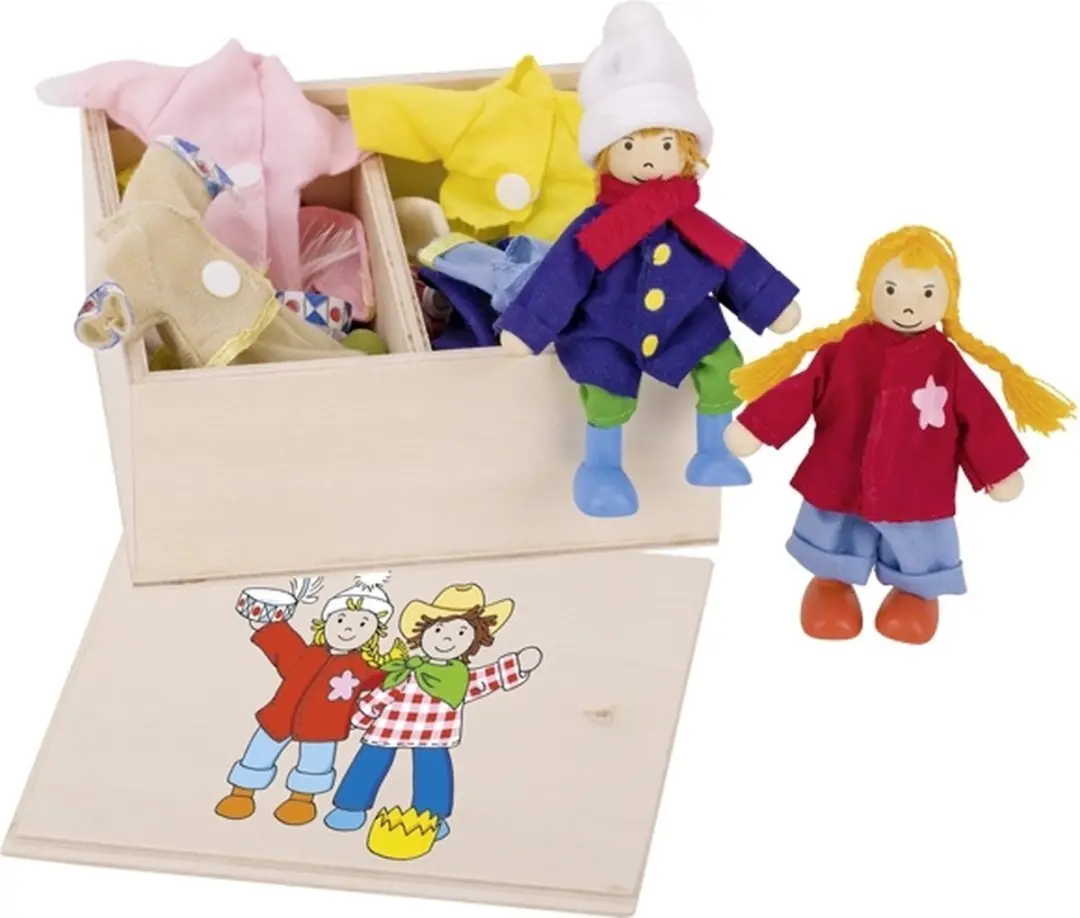 GARDEROBE voor Birte & Ben, pop 10cm, 8 outfits, 3+