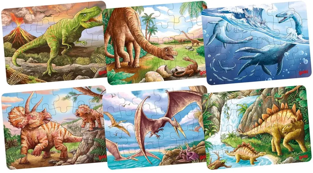 Set van 6 houten mini-puzzels