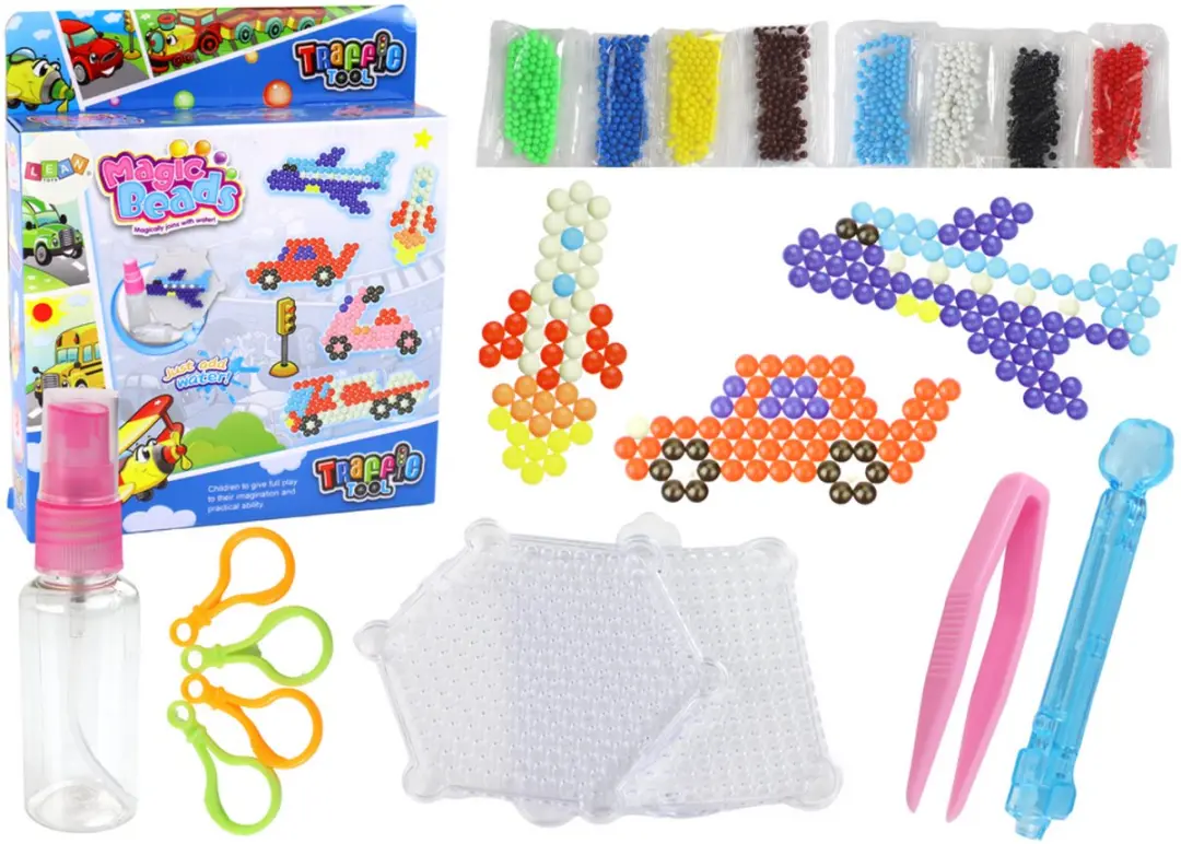 Waterkralen Set Diy Magische Kralen 8 Kleuren Transportmiddelen