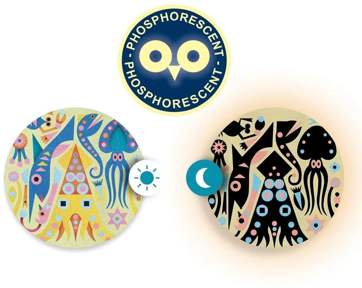 Djeco Sea Lights Schilderij - Onderwaterleven Glow-in-the-dark