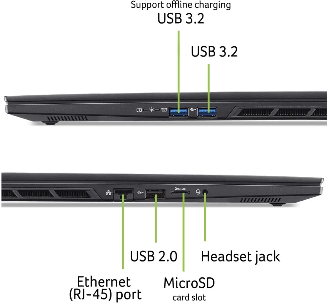 Acer Nitro V 16S AI ANV16S-41-R72F Gaming Laptop - 16" 3K 180Hz - AMD Ryzen 7 - RTX 5070 - afbeelding 3 van 6