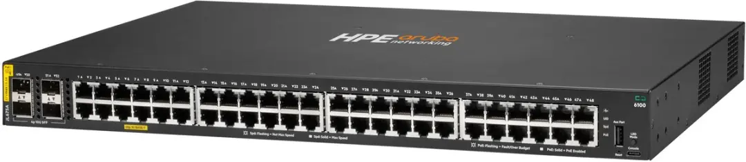 HP HPE JL675A 48G PoE Switch - 48 PoE-poorten - 4 SFP+ - Zwart - afbeelding 3 van 3